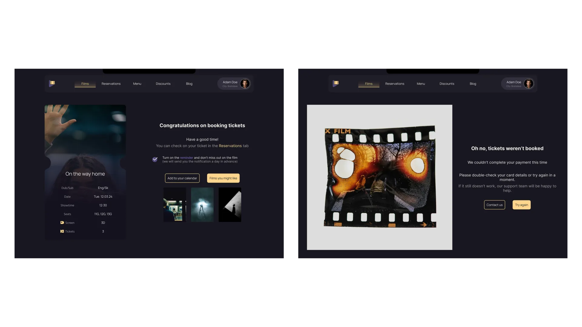 FrameOn frame on booking conclusion